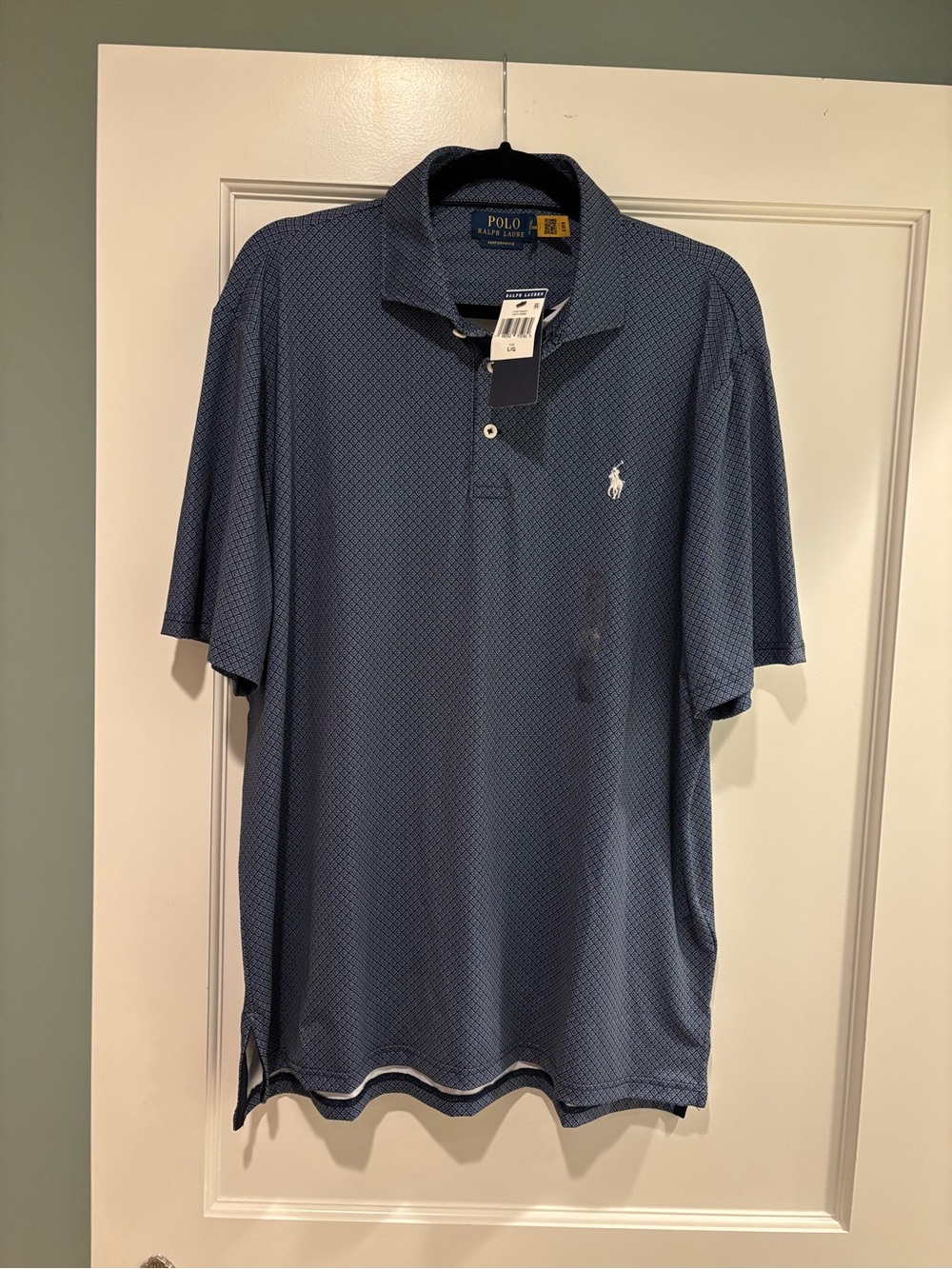 Polo by Ralph Lauren Men's Navy Micro-Pattern Polo